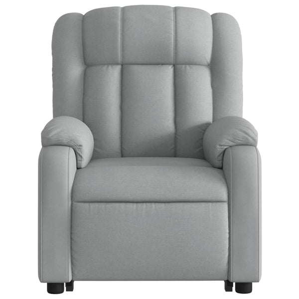 Vidaxl Electric Stand Up Massage Recliner Chair Light Grey Fabric Electric Massage Chairs