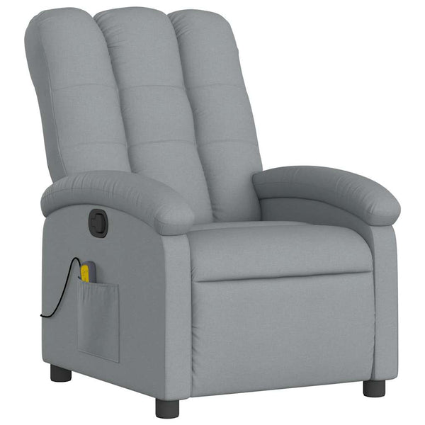 Vidaxl Massage Recliner Chair Light Grey Fabric Electric Massage Chairs