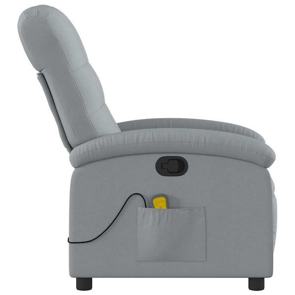 Vidaxl Massage Recliner Chair Light Grey Fabric Electric Massage Chairs