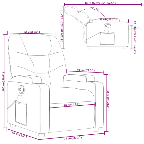 Vidaxl Light Grey Fabric Massage Recliner Chair Massage Tables & Chairs