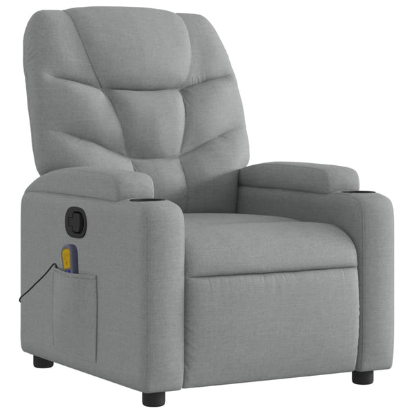 Massage Recliner Chair Light Grey Fabric Electric Massage Chairs