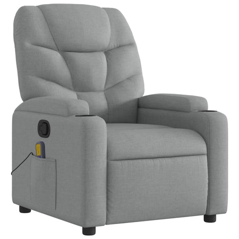 Massage Recliner Chair Light Grey Fabric Electric Massage Chairs