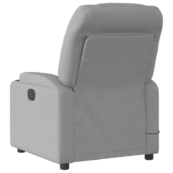 Massage Recliner Chair Light Grey Fabric Electric Massage Chairs