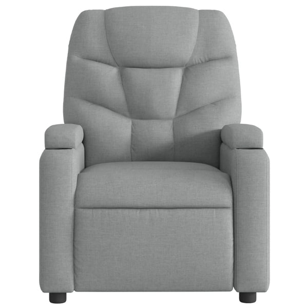 Massage Recliner Chair Light Grey Fabric Electric Massage Chairs