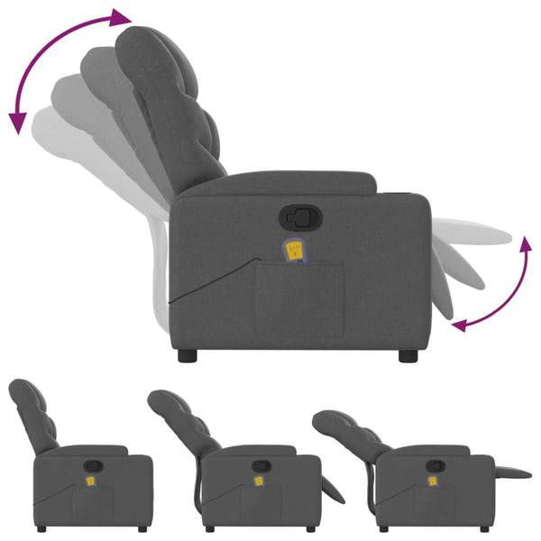Vidaxl Massage Recliner Chair Dark Grey Fabric Massage Tables & Chairs