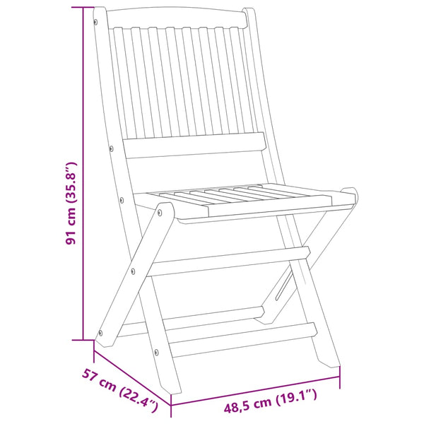 Vidaxl 3 Piece Folding Garden Dining Set Solid Wood Acacia Outdoor Dining Sets