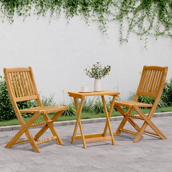 Vidaxl 3 Piece Folding Garden Dining Set Solid Wood Acacia Outdoor Dining Sets
