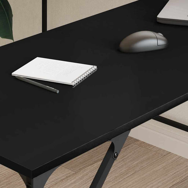 Vidaxl Desk Black 149X149x75 Cm Engineered Wood Home Office Desks