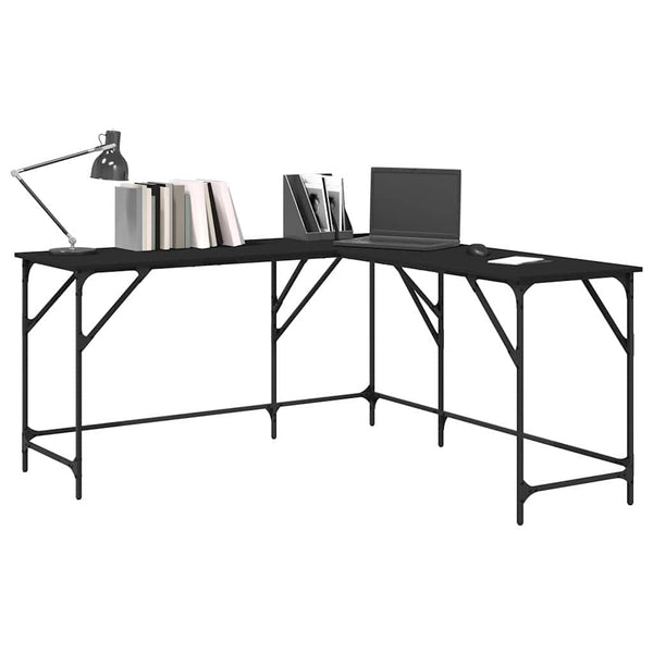 Vidaxl Desk Black 149X149x75 Cm Engineered Wood Home Office Desks