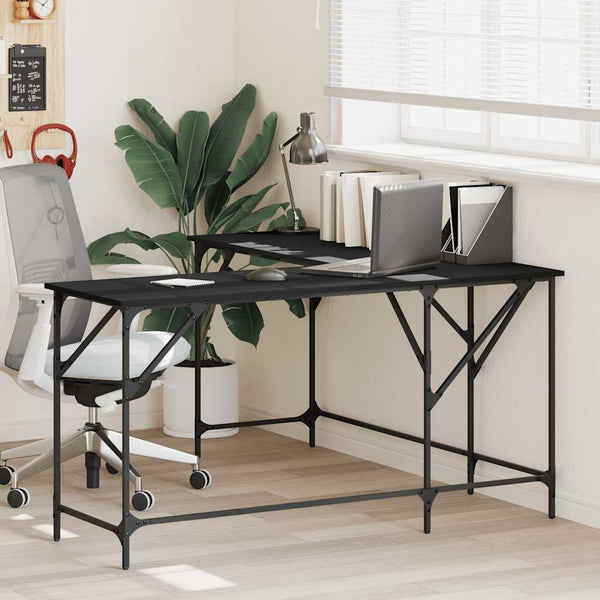 Vidaxl Desk Black 149X149x75 Cm Engineered Wood Home Office Desks