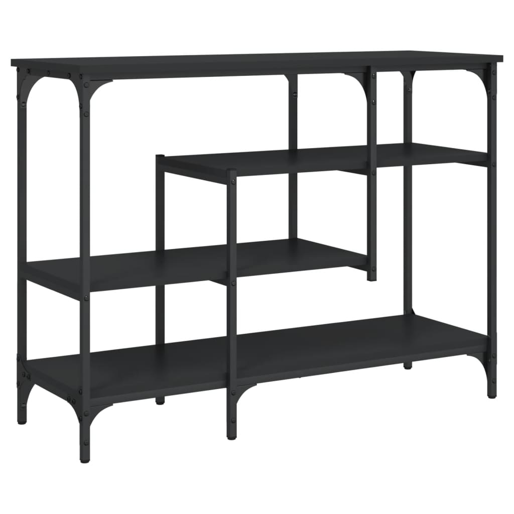 Console Table With Shelves Black 100X35x75 Cm Tables