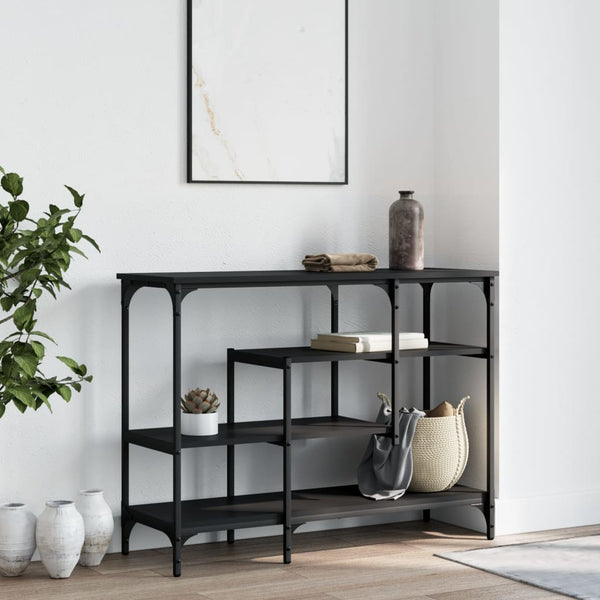 Console Table With Shelves Black 100X35x75 Cm Tables