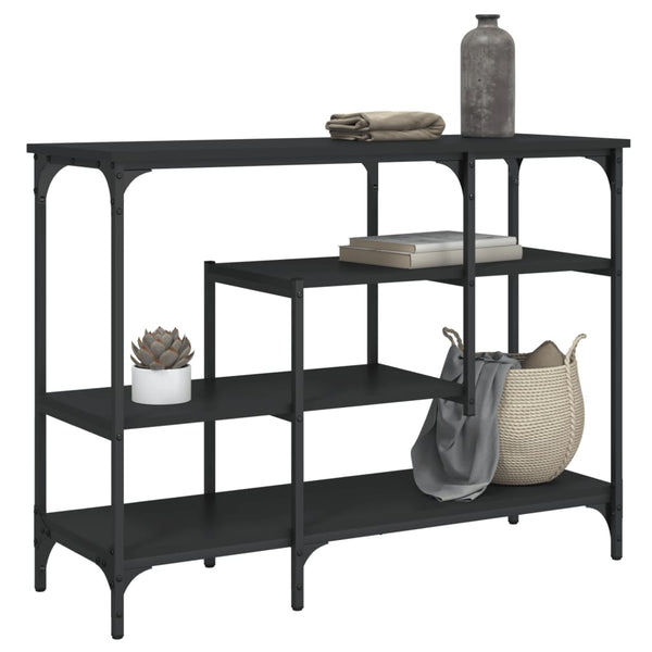 Console Table With Shelves Black 100X35x75 Cm Tables