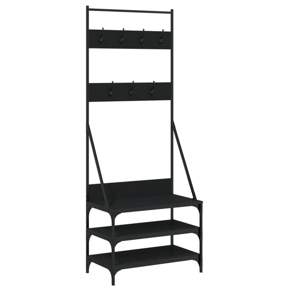 Vidaxl Clothes Rack With Shoe Storage Black 70X40x184 Cm Garment Racks