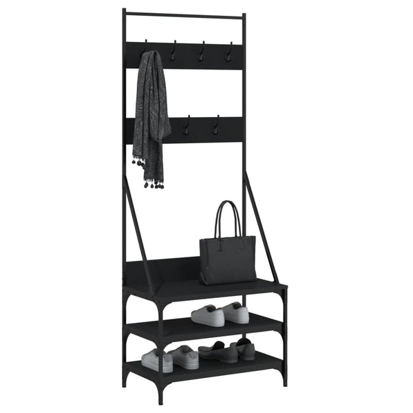 Vidaxl Clothes Rack With Shoe Storage Black 70X40x184 Cm Garment Racks