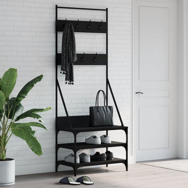 Vidaxl Clothes Rack With Shoe Storage Black 70X40x184 Cm Garment Racks