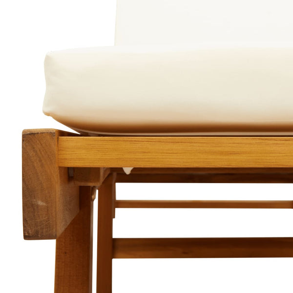 Vidaxl Sun Lounger With Cushion And Table Solid Wood Acacia Loungers