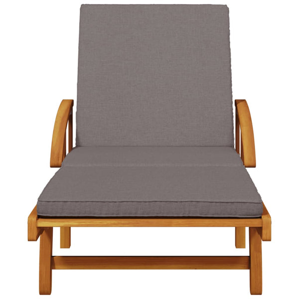 Vidaxl Sun 2 Pcs With Table Solid Wood Acacia Loungers