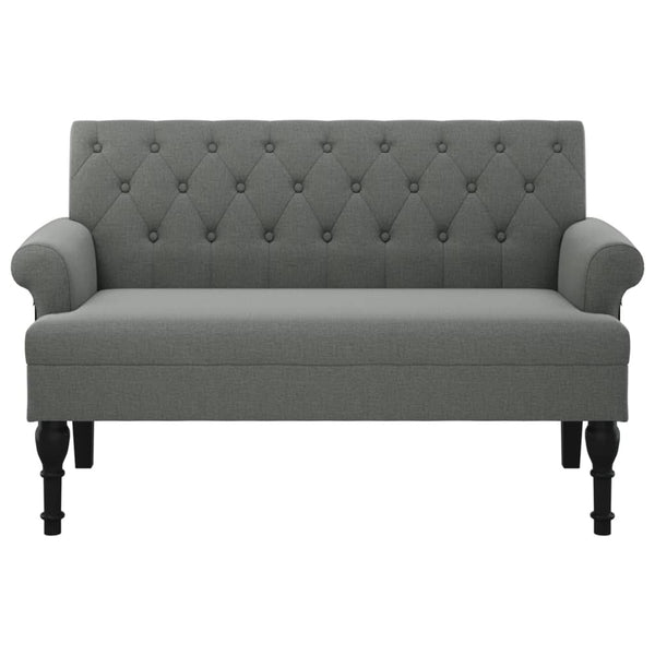 Bench With Backrest Dark Grey 120X62x75.5 Cm Fabric Benches