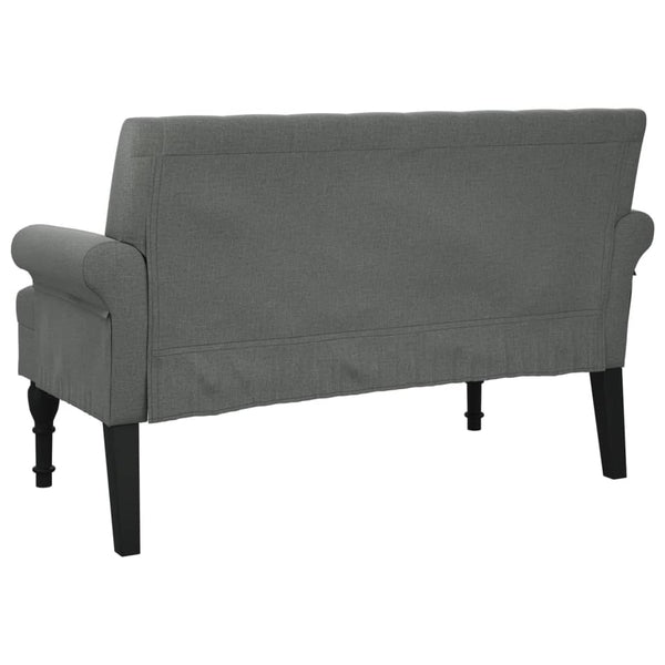 Bench With Backrest Dark Grey 120X62x75.5 Cm Fabric Benches