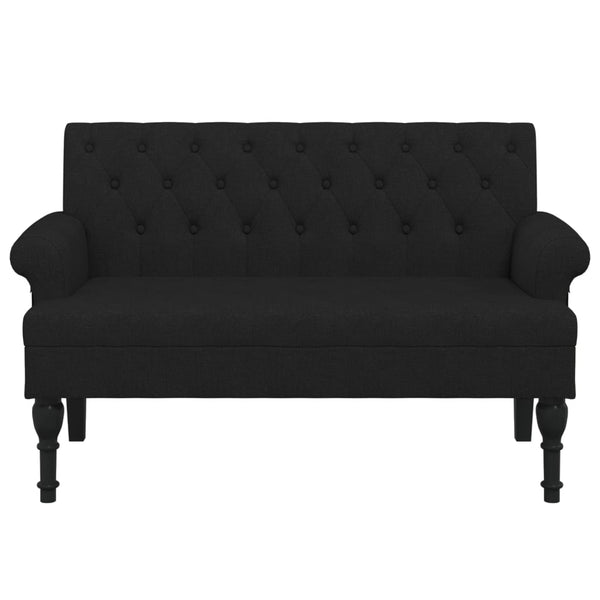 Bench With Backrest Black 120X62x75.5 Cm Fabric Benches