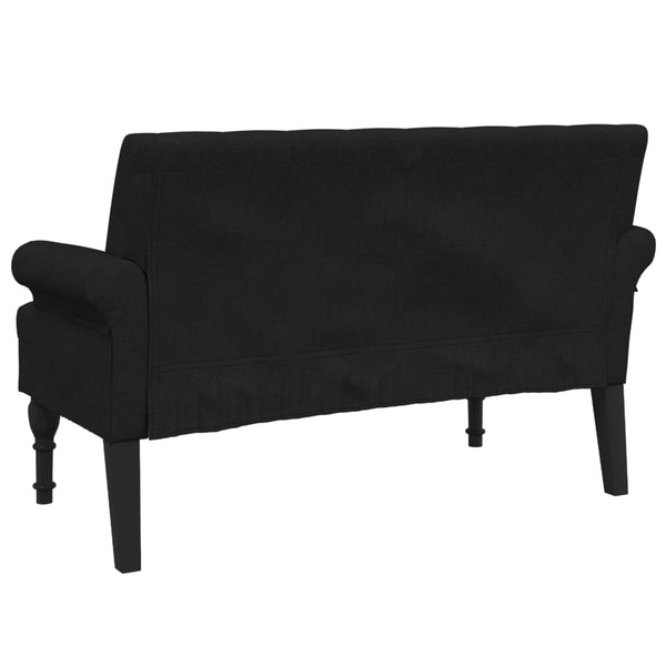 Bench With Backrest Black 120X62x75.5 Cm Fabric Benches
