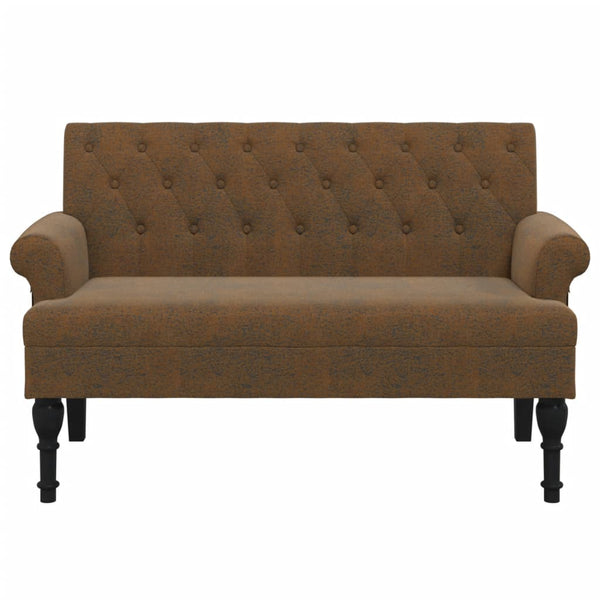 Sofas Armchairs & Couches Bench With Backrest Brown 120X62x75.5 Cm Faux Suede Leather