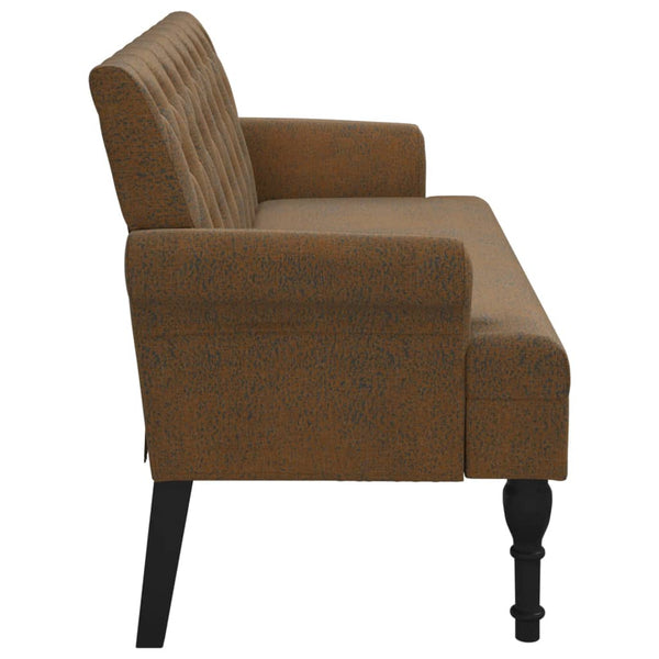 Bench With Backrest Brown 120X62x75.5 Cm Faux Suede Leather Sofas Armchairs & Couches