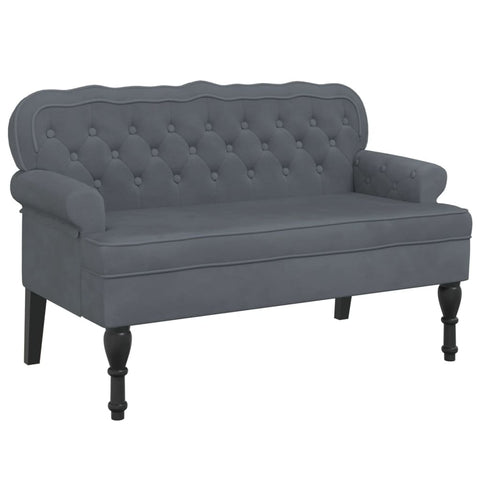 Sofas Armchairs & Couches Bench With Backrest Dark Grey 119.5X64.5X75 Cm Velvet