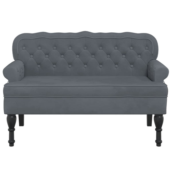Bench With Backrest Dark Grey 119.5X64.5X75 Cm Velvet Sofas Armchairs & Couches