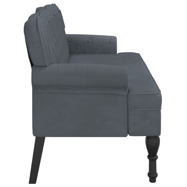 Sofas Armchairs & Couches Bench With Backrest Dark Grey 119.5X64.5X75 Cm Velvet