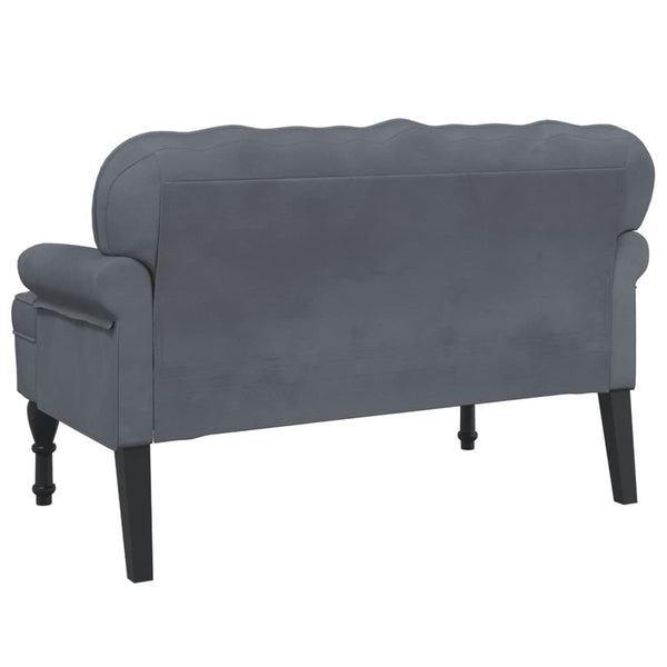 Bench With Backrest Dark Grey 119.5X64.5X75 Cm Velvet Sofas Armchairs & Couches