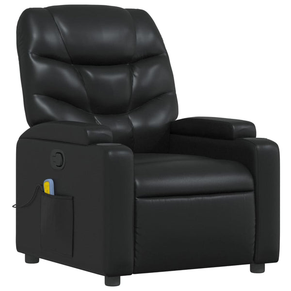 Black Massage Recliner Chair Faux Leather Electric Massage Chairs
