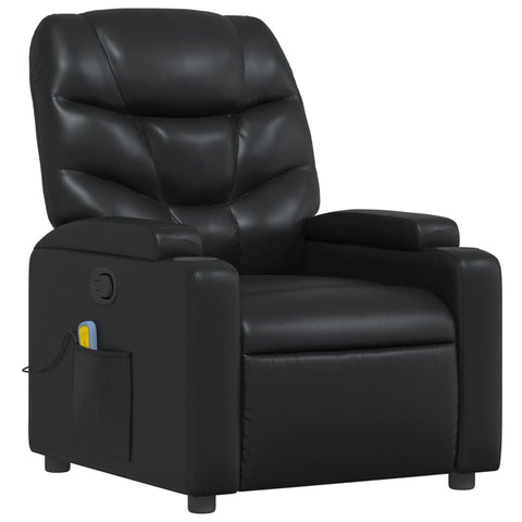 Black Massage Recliner Chair Faux Leather Electric Massage Chairs