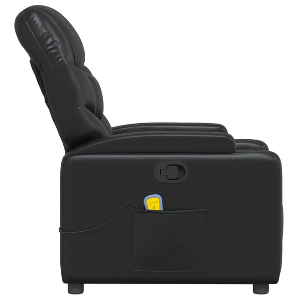 Black Massage Recliner Chair Faux Leather Electric Massage Chairs