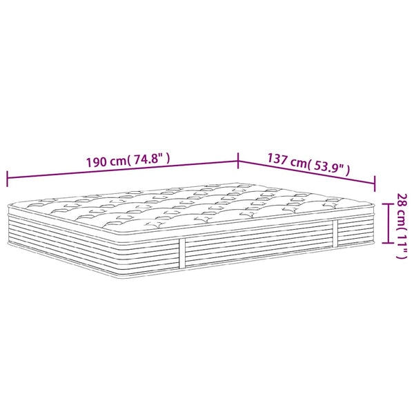 Vidaxl Pocket Spring Mattress Medium 137X190 Cm Mattresses