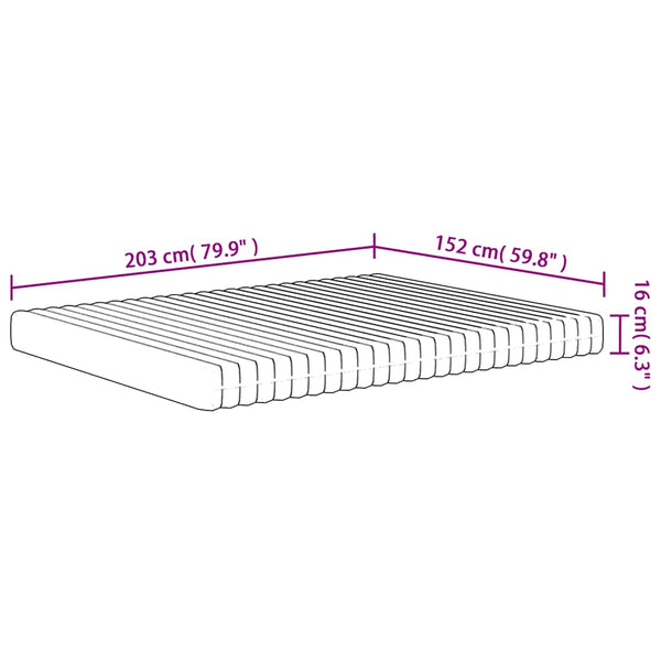 Vidaxl Foam Mattress Medium Soft 152X203 Cm Queen Size Mattresses