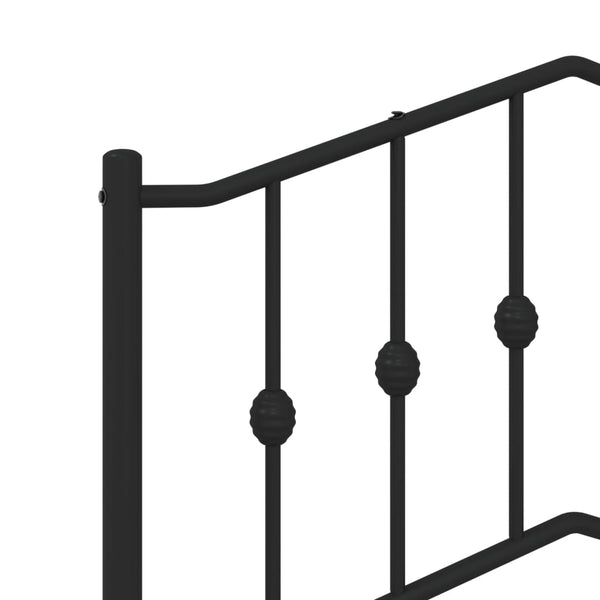 Metal Bed Frame With Headboard And Footboardblack 92X187 Cm Single Size Single Bed Frames