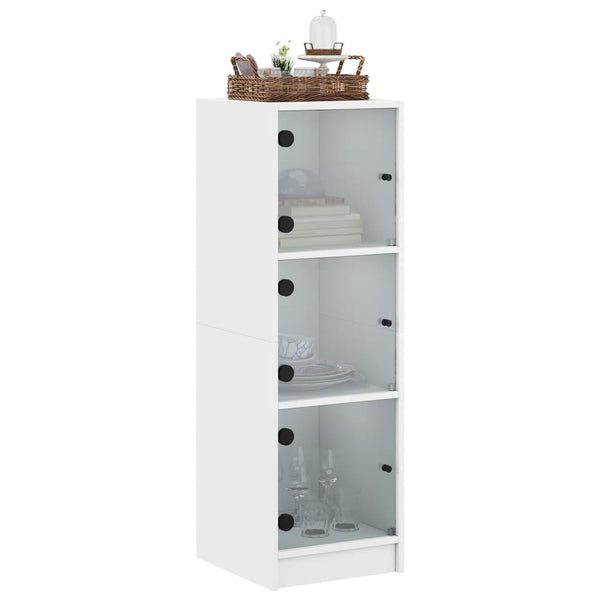 Sideboards & Buffets Highboard With Glass Doors White 35X37x109 Cm
