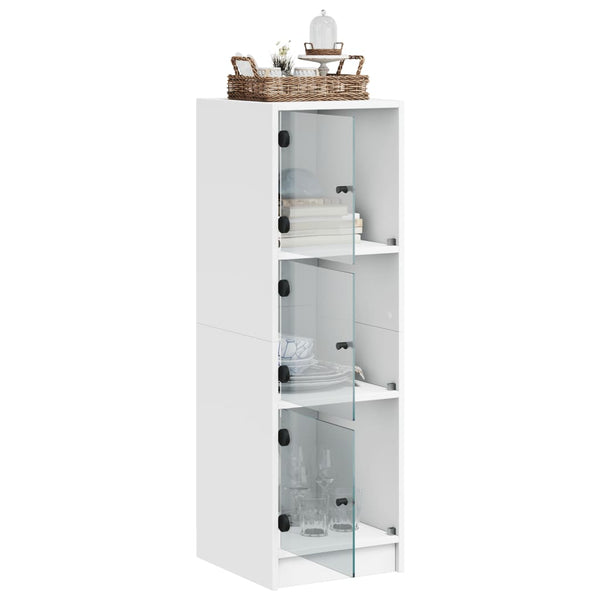 Sideboards & Buffets Highboard With Glass Doors White 35X37x109 Cm