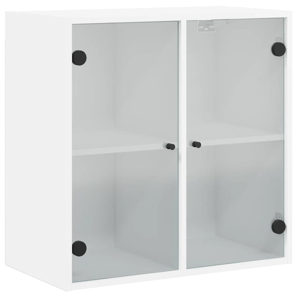 Vidaxl Wall Cabinet With Glass Doors White 68X37x68.5 Cm Cabinets & Cupboards