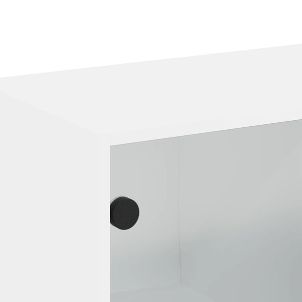 Vidaxl Wall Cabinet With Glass Doors White 68X37x68.5 Cm Cabinets & Cupboards