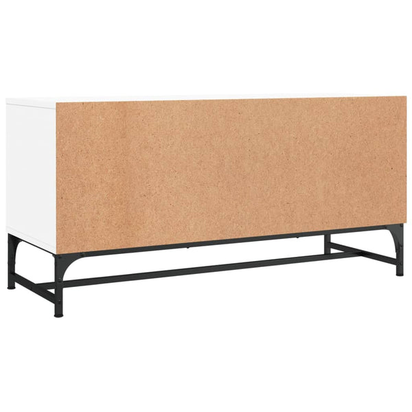 Tv Cabinet With Glass Doors White 102X37x50 Cm Tv Stands & Entertainment Units