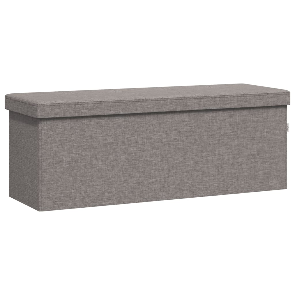 Storage Bench Foldable Light Grey Faux Linen Benches