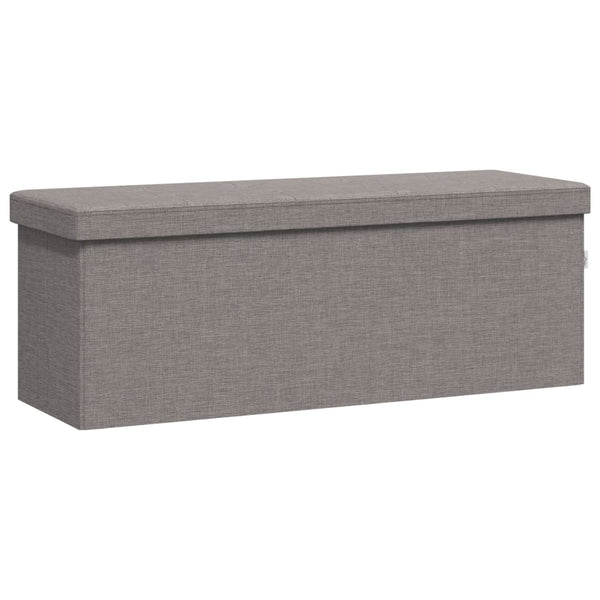 Storage Bench Foldable Light Grey Faux Linen Benches
