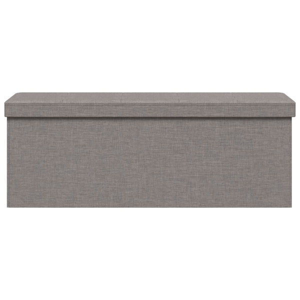 Storage Bench Foldable Light Grey Faux Linen Benches