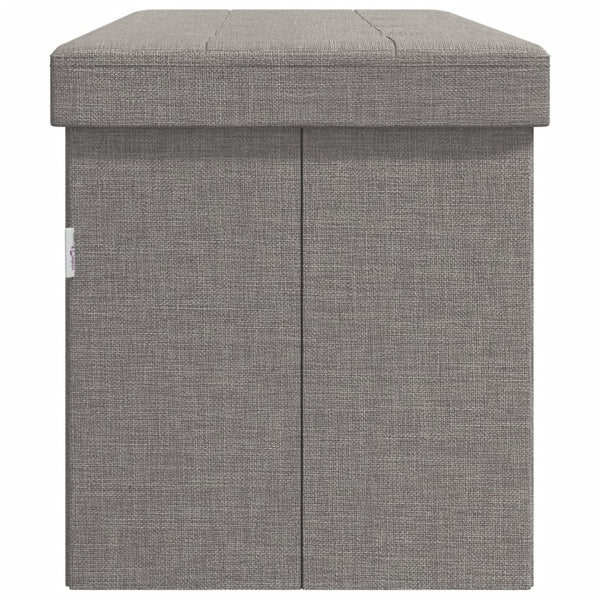 Storage Bench Foldable Light Grey Faux Linen Benches