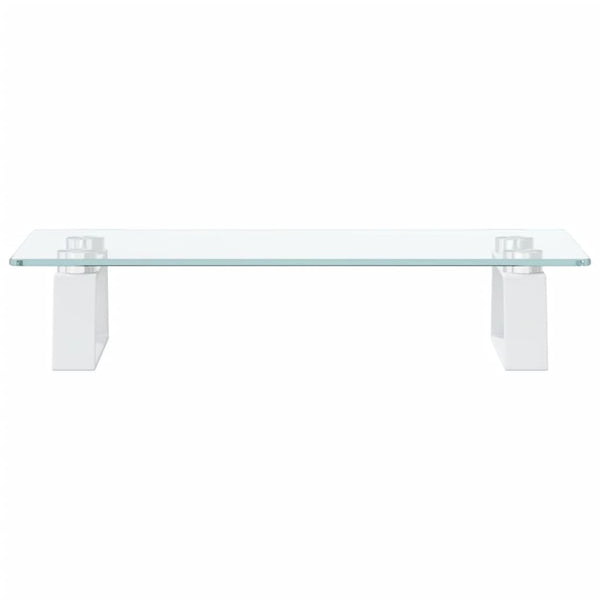 Monitor Stand White 40X20x8 Cm Tempered Glass And Metal Monitor Mounts & Stands