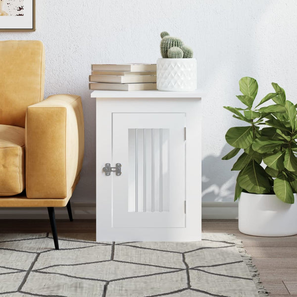 Dog Cages Dog Crate Furniture White 45X62x59 Cm Engineered Wood