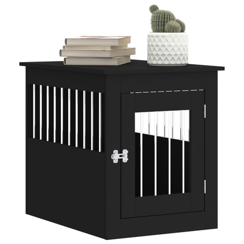Dog Crate Furniture Black 55X75x65 Cm Engineered Wood Dog Cages